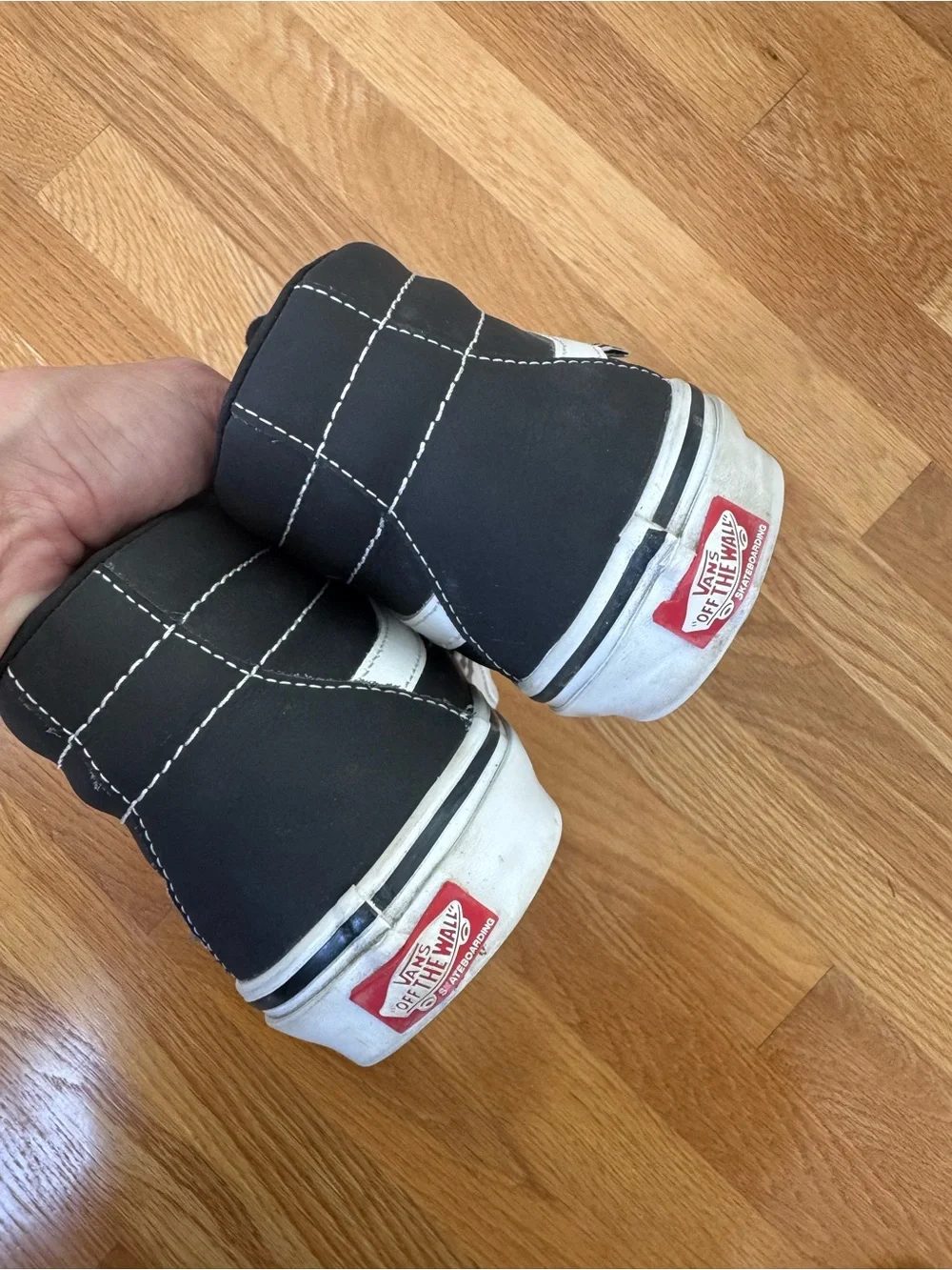 Vans Black & White Mid-Top Skate Sneakers - Picture 3 of 4